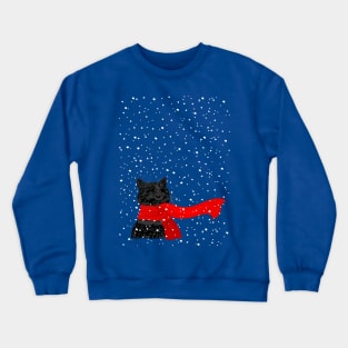 Snow Cat  (Black) Crewneck Sweatshirt